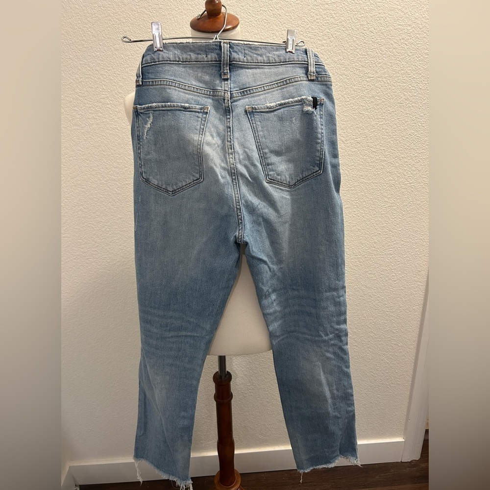 Joe's Jeans Women's Cropped Distressed Light Blue - Picture 3 of 3